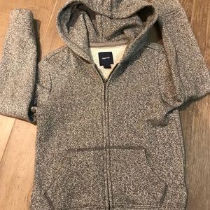 Grey and silver zip up Gap hoodie